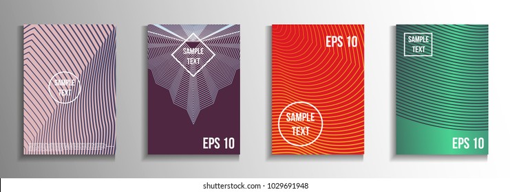 Minimum vector coverage. A set of modern abstract covers. Creative background colors.  Suitable for decorating business brochures, banners, posters.