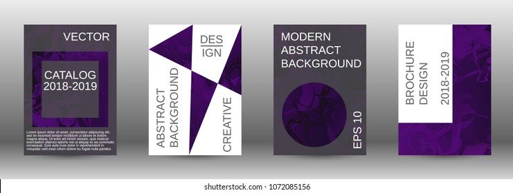  Minimum vector coverage. A set of modern abstract covers. Rich design VIP. Future futuristic template with abstract current forms for banner design, poster, booklet, report, magazine. 