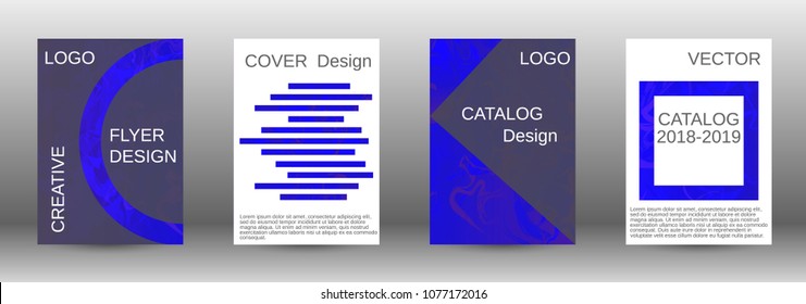  Minimum vector coverage. A set of modern abstract covers. Rich design VIP. Future futuristic template with abstract current forms for banner design, poster, booklet, report, magazine. 