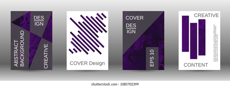  Minimum vector coverage. A set of modern abstract covers. Rich design VIP. Future futuristic template with abstract current forms for banner design, poster, booklet, report, magazine. 