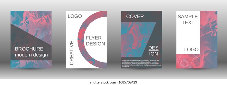  Minimum vector coverage. A set of modern abstract covers. Rich design VIP. Future futuristic template with abstract current forms for banner design, poster, booklet, report, magazine. 