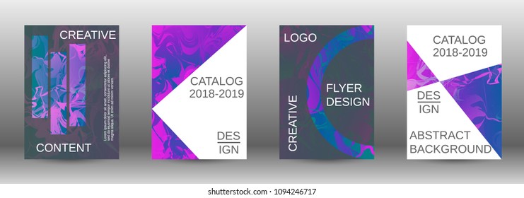  Minimum vector coverage. A set of modern abstract covers. Rich design VIP. Future futuristic template with abstract current forms for banner design, poster, booklet, report, magazine. 