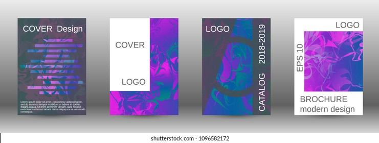  Minimum vector coverage. A set of modern abstract covers. Rich design VIP. Future futuristic template with abstract current forms for banner design, poster, booklet, report, magazine. 