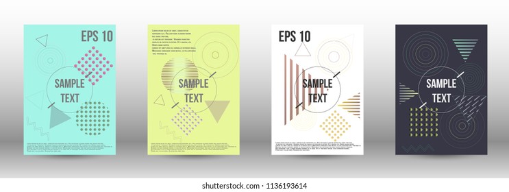 Minimum vector coverage. A set of modern abstract covers. Future template with memphis elements for banner design, poster, brochure, report, journal. 