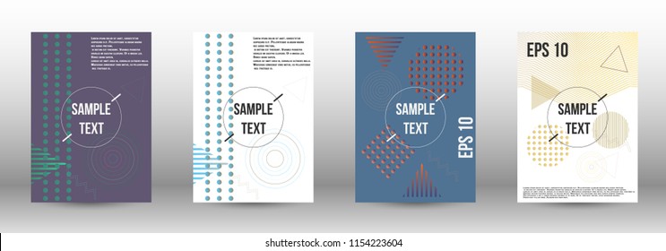 Minimum vector coverage. A set of modern abstract covers. Future template with memphis elements for banner design, poster, brochure, report, journal. 