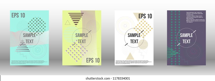 Minimum vector coverage. A set of modern abstract covers. Future template with memphis elements for banner design, poster, brochure, report, journal. 