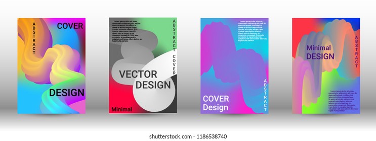  Minimum vector coverage. A set of modern abstract covers. Colorful Liquid Shapes. Abstract Background with Vibrant Gradient. Modern Color Wave Liquid.  Modern Vector Illustration.