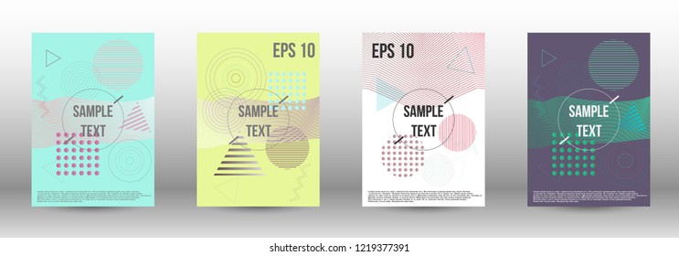 Minimum vector coverage. A set of modern abstract covers. Future template with memphis elements for banner design, poster, brochure, report, journal. 