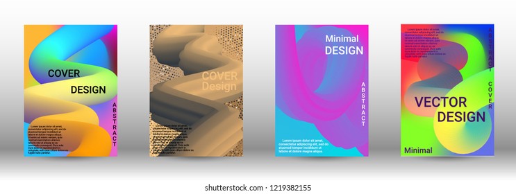  Minimum vector coverage. A set of modern abstract covers. Colorful Liquid Shapes. Abstract Background with Vibrant Gradient. Modern Color Wave Liquid.  Modern Vector Illustration.