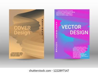  Minimum vector coverage. A set of modern abstract covers. Abstract Wave Liquid Shape. Colorful 3d Flow Design.  Modern Vector Illustration.