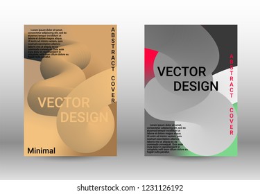  Minimum vector coverage. A set of modern abstract covers. Wave Flow Shape. Abstract 3d Background.   Modern Vector Illustration.