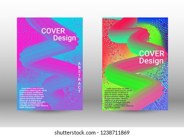  Minimum vector coverage. A set of modern abstract covers. Wave Flow Shape. Abstract 3d Background.   Modern Vector Illustration.