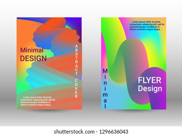  Minimum vector coverage. A set of modern abstract covers. Wave Flow Shape. Abstract 3d Background.   Modern Vector Illustration.
