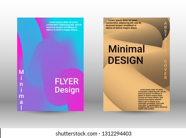  Minimum vector coverage. A set of modern abstract covers. Abstract 3d Gradient Background with Colorful Liquid. Modern Wave Flow Shape.   Modern Vector Illustration.