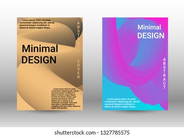  Minimum vector coverage. A set of modern abstract covers. Abstract 3d Gradient Background with Colorful Liquid. Modern Wave Flow Shape.   Modern Vector Illustration.