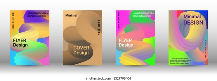  Minimum vector coverage. A set of modern abstract covers. Colorful Liquid Shapes. Abstract Background with Vibrant Gradient. Modern Color Wave Liquid.  Modern Vector Illustration.
