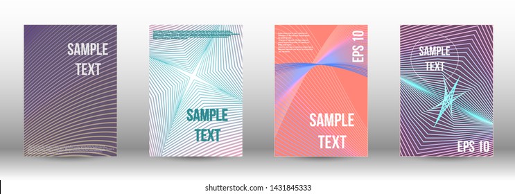 Minimum vector coverage. A set of modern abstract covers. Artistic covers design.  Future futuristic template with abstract current forms for banner design, poster, booklet, report, magazine. 