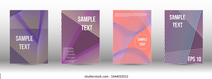 Minimum vector coverage. A set of modern abstract covers. Artistic covers design.  Future futuristic template with abstract current forms for banner design, poster, booklet, report, magazine. 
