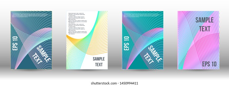 Minimum vector coverage. A set of modern abstract covers. Artistic covers design.  Creative fluid backgrounds from current forms to design a fashionable abstract cover, banner, poster, booklet. 