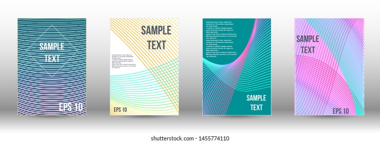Minimum vector coverage. A set of modern abstract covers. Artistic covers design.  Creative backgrounds from abstract lines to create a fashionable abstract cover, banner, poster, booklet.