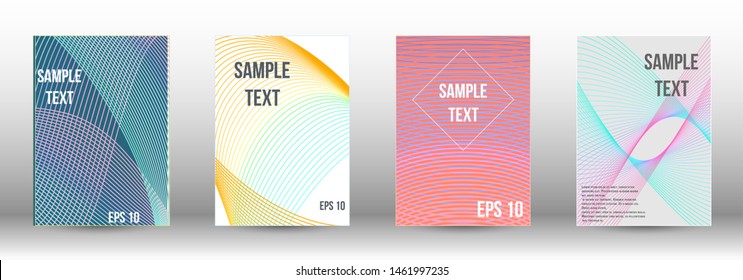 Minimum vector coverage. A set of modern abstract covers. Artistic covers design.  Future futuristic template with abstract current forms for banner design, poster, booklet, report, magazine. 