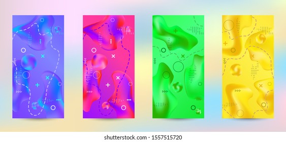 Minimum vector coverage. A set of modern abstract covers. Rich design VIP. Future futuristic template with abstract current forms for banner design, poster, booklet, report, magazine.