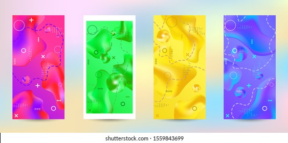 Minimum vector coverage. A set of modern abstract covers. Rich design VIP. Future futuristic template with abstract current forms for banner design, poster, booklet, report, magazine.