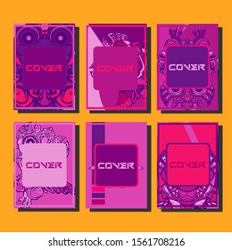 Minimum vector coverage. A set of modern abstract covers. Creative popart triangle element vector. Geometric booklet cover template design.