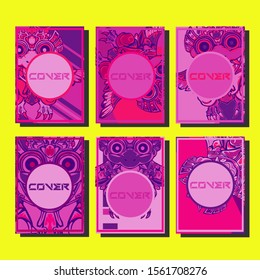 Minimum vector coverage. A set of modern abstract covers. Creative popart triangle element vector. Geometric booklet cover template design.