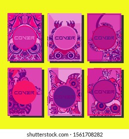 Minimum vector coverage. A set of modern abstract covers. Creative popart triangle element vector. Geometric booklet cover template design.