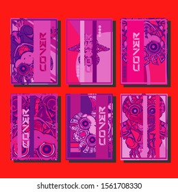 Minimum vector coverage. A set of modern abstract covers. Creative popart triangle element vector. Geometric booklet cover template design.