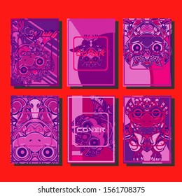 Minimum vector coverage. A set of modern abstract covers. Creative popart triangle element vector. Geometric booklet cover template design.