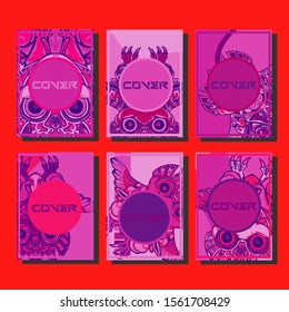 Minimum vector coverage. A set of modern abstract covers. Creative popart triangle element vector. Geometric booklet cover template design.