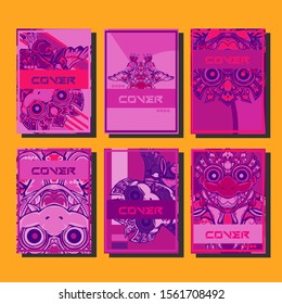 Minimum vector coverage. A set of modern abstract covers. Creative popart triangle element vector. Geometric booklet cover template design.