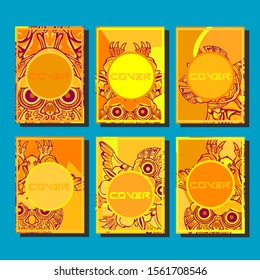 Minimum vector coverage. A set of modern abstract covers. Creative popart triangle element vector. Geometric booklet cover template design.