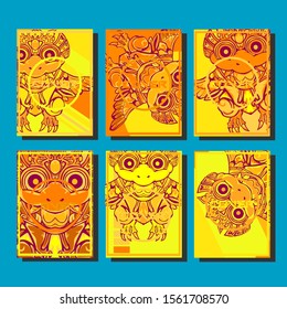 Minimum vector coverage. A set of modern abstract covers. Creative popart triangle element vector. Geometric booklet cover template design.