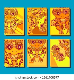 Minimum vector coverage. A set of modern abstract covers. Creative popart triangle element vector. Geometric booklet cover template design.