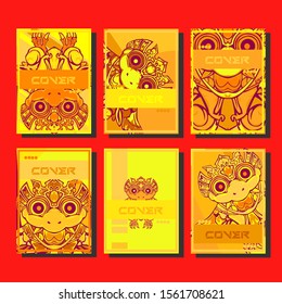 Minimum vector coverage. A set of modern abstract covers. Creative popart triangle element vector. Geometric booklet cover template design.