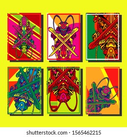 Minimum vector coverage. A set of modern abstract covers. Creative popart triangle element vector. Geometric booklet cover template design.