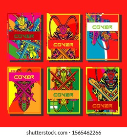 Minimum vector coverage. A set of modern abstract covers. Creative popart triangle element vector. Geometric booklet cover template design.