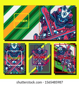 Minimum vector coverage. A set of modern abstract covers. Creative popart triangle element vector. Geometric booklet cover template design.