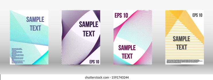 Minimum vector coverage.  A set of modern abstract oblong objects from vector abstract lines. Wave lines.Striped background.  Trendy geometric patterns. EPS10 Vector Design.