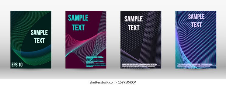 Minimum vector coverage.  A set of modern abstract oblong objects from vector abstract lines. Wave lines.Striped background.  Trendy geometric patterns. EPS10 Vector Design.