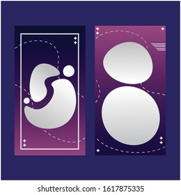 Minimum vector coverage. A set of modern abstract covers. Creative fluid backgrounds from current forms to design a fashionable banner, poster, booklet, abstract cover. 