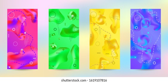 Minimum vector coverage. A set of modern abstract covers. Rich design VIP. Future futuristic template with abstract current forms for banner design, poster, booklet, report, magazine.