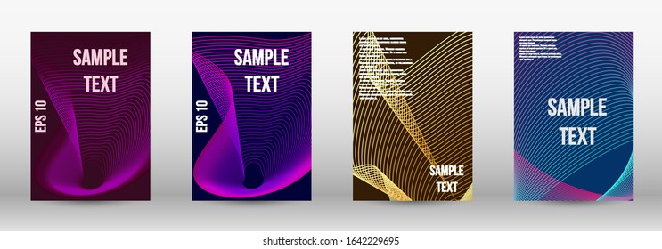 Minimum vector coverage.  A set of modern abstract oblong objects from vector abstract lines. Wave lines.Striped background.  Trendy geometric patterns. EPS10 Vector Design.