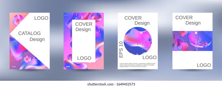 Minimum vector coverage. A set of modern abstract covers. Trendy creative vector cosmic gradient. Smooth banner template.