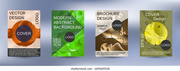 Minimum vector coverage. A set of modern abstract covers. Blurred bright colors mesh background. Smooth banner template.