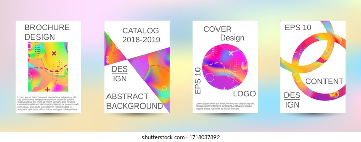 Minimum vector coverage. A set of modern abstract covers. Blurred bright colors mesh background. Smooth banner template.