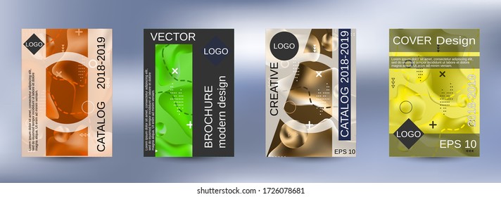 Minimum vector coverage. A set of modern abstract covers. Easily editable soft colored vector illustration. Bright print.